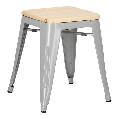 Stołek Paris Wood szary sosna naturalna