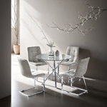 Stół Ufo 80cm transparentny/ chrom