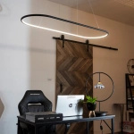 Lampa wisząca Ledowe Okręgi Oval No.1 120cm 3k czarna