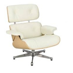 Fotel Vip biały/natural oak/srebrna baza