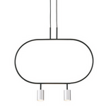 Lampa wisząca 2 punktowa srebrno czarna Luna 2-SL
