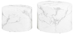 Zestaw 2 stolików Dice okrągłe marmur  biały