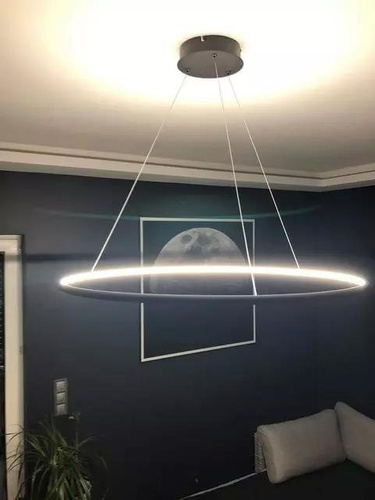 Lampa wisząca Ledowe Okręgi No.1 60cm 4k czarna 