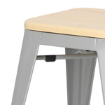 Stołek Paris Wood szary sosna naturalna