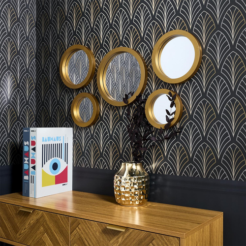 Zestaw 5 luster Gilded okragłe złote