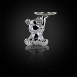 Figurka Miś origami z srebrną tacą        srebrny