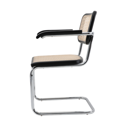 Krzesło VIENNA rattanowo czarne z podłokietnikami