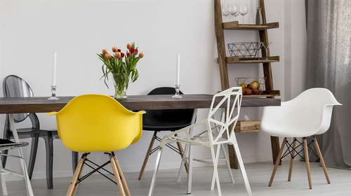 Krzesło P018W PP dark grey, drewniane nogi