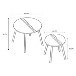 Zestaw 2 stolików kawowych Paraiba  biały/naturalny