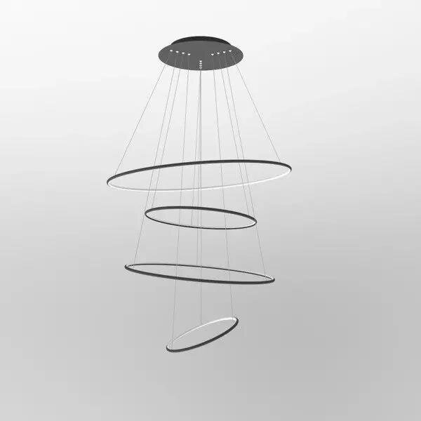 Ledowe Okręgi No.4 100cm Black 3k Dali Pendant Lamp – lampshade detail