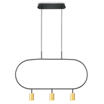 Lampa wisząca 3 punkotwa LED czarno złota Luna 3-GD