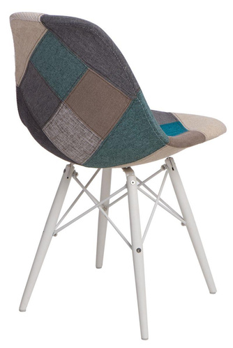 Krzesło P016W Patchwork nieb-szary/white