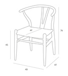 Krzesło Wicker Czarne czarny inspirowany Wishbone