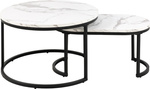Zestaw stolików Spiro biały owalny