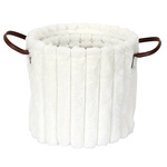 Zestaw 3 koszy tkanina Furry białe