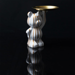 Figurka Miś z tacą do przechowywania      biała