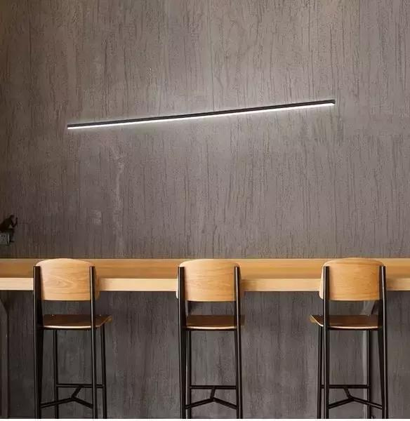 Minimalistische LED-Pendelleuchte 180 cm schwarz