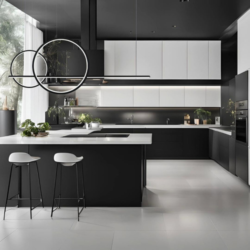 Lampa wisząca LINEA No.4  Φ60/40 cm czarna 3k ściemnialna