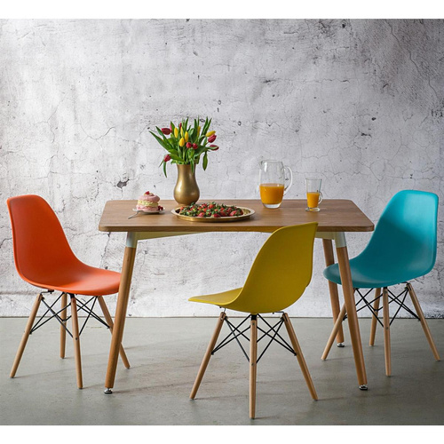 Krzesło P016W PP pomaranczowe, drewniane nogi