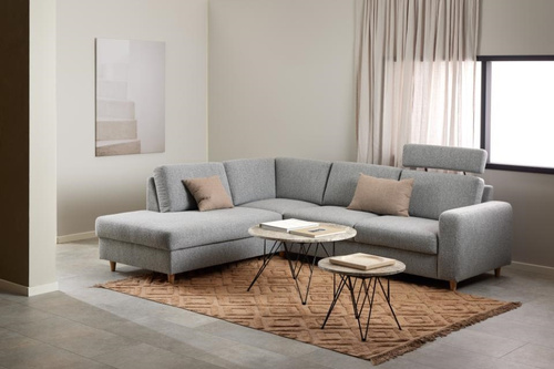 Stolik kawowy Prunus 80cm marmur szary/  czarny