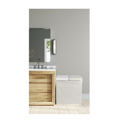 Kosz na pranie podwójny 50x41x57 szary  tkanina