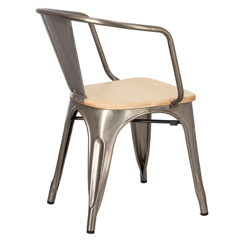 Krzesło Paris Arms Wood metal sosna natu ralna