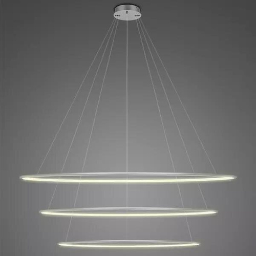 Lampa wisząca Ledowe Okręgi No.3 150cm 3k srebrna 