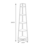 Regał Corner narożny z 5 półkami biały