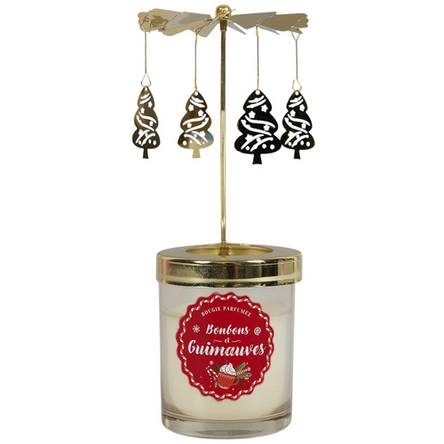 Świeca zapachowa świąteczna karuzela      biała