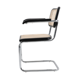 Krzesło VIENNA rattanowo czarne z podłokietnikami