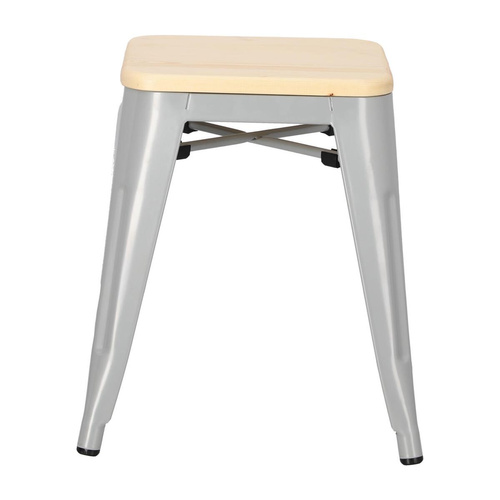 Stołek Paris Wood szary sosna naturalna