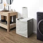 Kosz na pranie podwójny 50x41x57 szary  tkanina