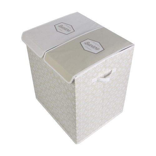 Kosz na pranie podwójny 50x41x57 szary  tkanina