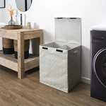 Kosz na pranie podwójny 50x41x57 szary  tkanina