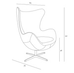 Fotel Jajo aluminium czarne PU