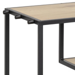 Wózek barowy z półkami Seaford dąb/czarn y