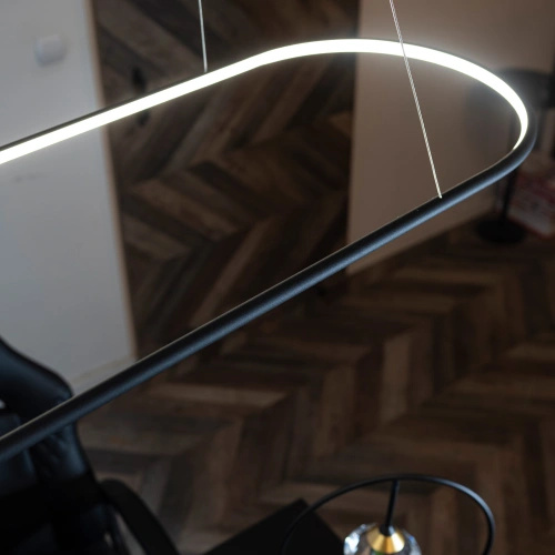 Lampa wisząca Ledowe Okręgi Oval No.1 120cm 4k czarna