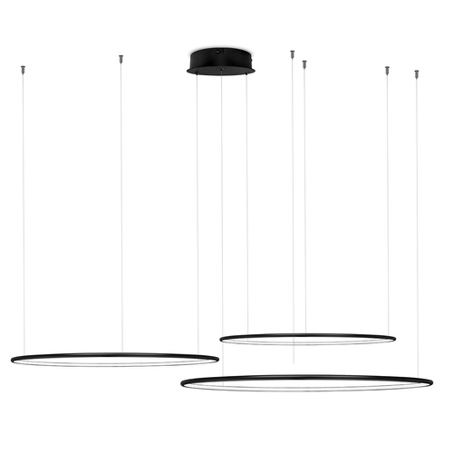 Lampa wisząca Ledowe Okręgi No.3 80cm 3k 99W czarna 