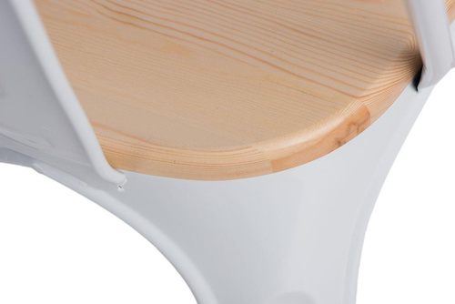 Krzesło Paris Arms Wood białe sosna natu ralna