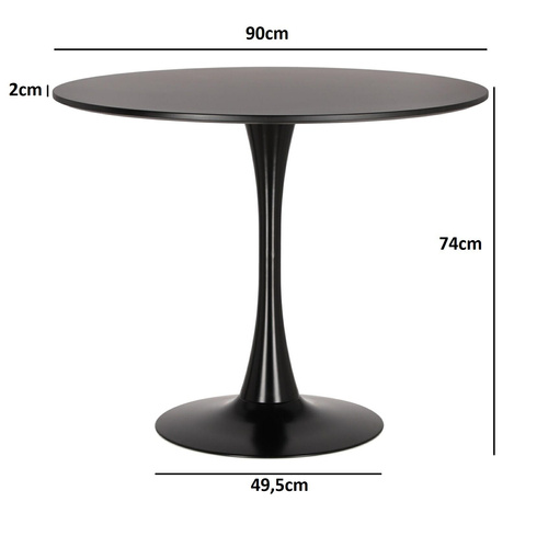 Stół Simplet Skinny Black 90cm