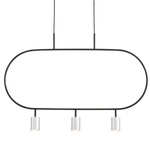 Lampa wisząca 2 punktowa srebrno czarna Luna 3-SL