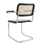 Krzesło VIENNA rattanowo czarne z podłokietnikami