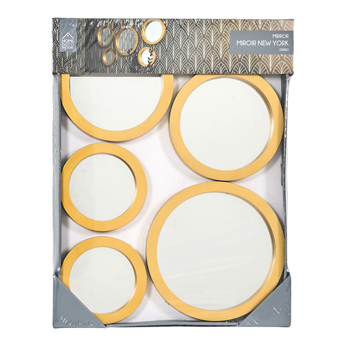 Zestaw 5 luster Gilded okragłe złote