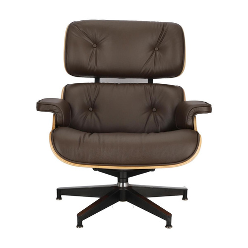 Fotel Vip z podnóżkiem brązowy ciemny/ r osewood