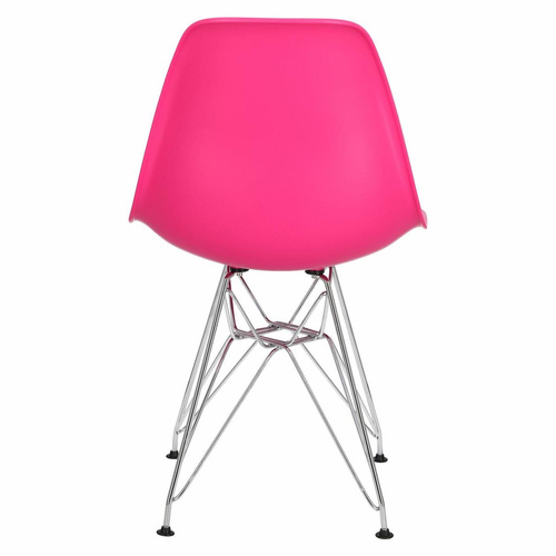 Krzesło P016 PP dark pink, chromowane nogi