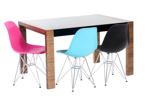 Krzesło P016 PP dark pink, chromowane nogi