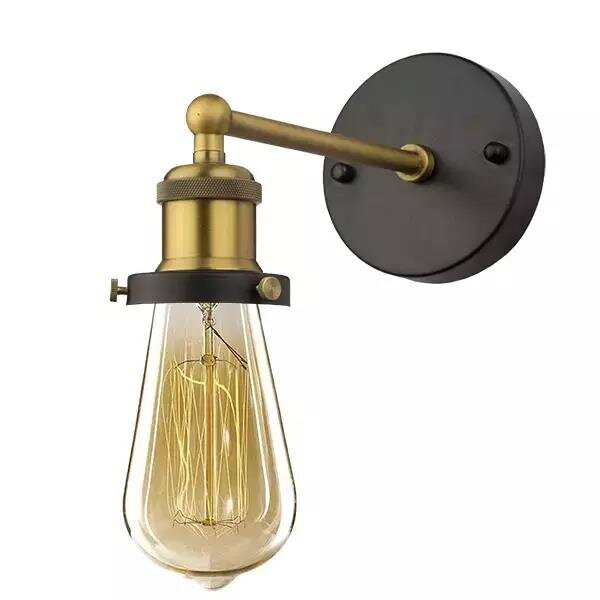 Retro Wandleuchte | Edison-Glühbirne | Gold | Vintage Messing | Industriestil | Minimalismus | Loft Inspiration | dekorative Glühbirne | Wandleuchte | Designer-Interieur