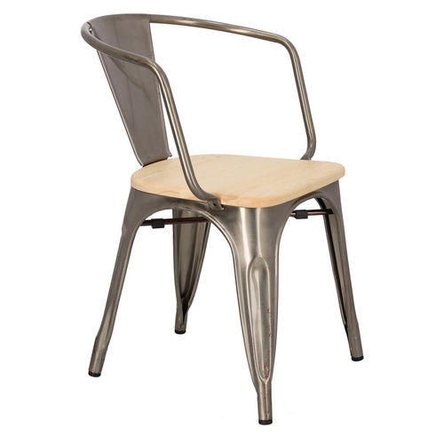 Krzesło Paris Arms Wood metal sosna natu ralna
