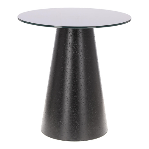 Stolik kawowy Soleilo szklany okrągły     60cm czarny