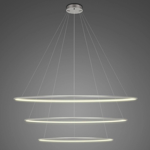 Lampa wisząca Ledowe Okręgi No.3 120cm 3k srebrna ściemnialna